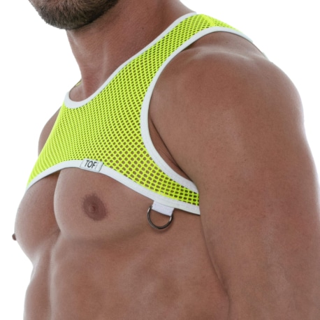 TOF Paris Harnais Neon Mesh Jaune Fluo