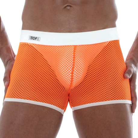 TOF Paris Neon Mesh Shorts - Neon Orange