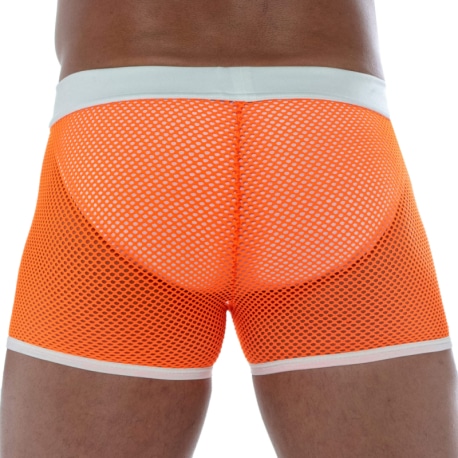 TOF Paris Neon Mesh Shorts - Neon Orange