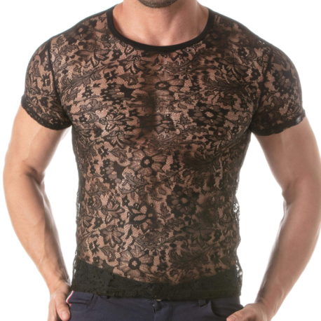 TOF Paris Lace T-Shirt - Black