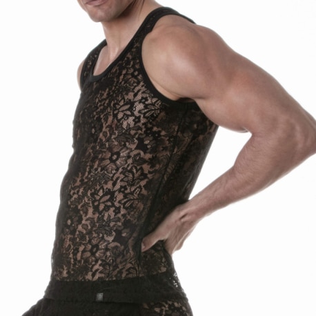 TOF Paris Lace Tank Top - Black