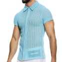 Modus Vivendi Striped Crochet Shirt - Light Blue