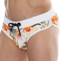 SKU Tropical Summer Swim Briefs - White