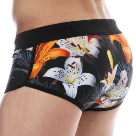 SKU Tropical Summer Swim Trunks - Black