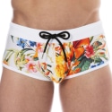 SKU Tropical Summer Swim Trunks - White