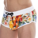 SKU Tropical Summer Swim Trunks - White