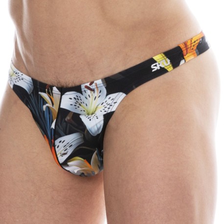 SKU Tropical Summer Swim thong - Black