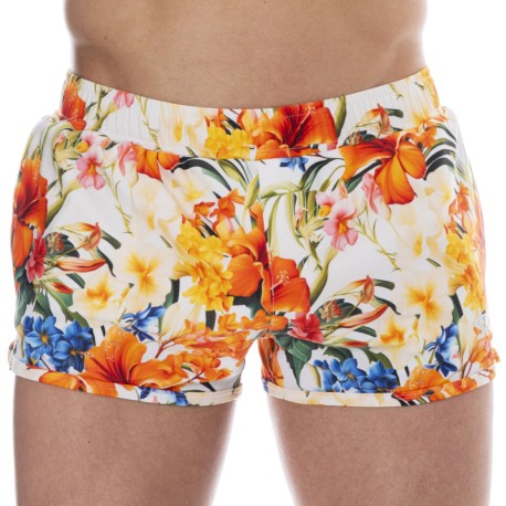 SKU Short de Bain Tropical Summer Blanc