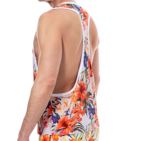 SKU Tropical Summer Tank Top - White