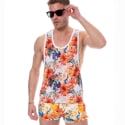 SKU Tropical Summer Tank Top - White