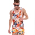 SKU Tropical Summer Tank Top - White