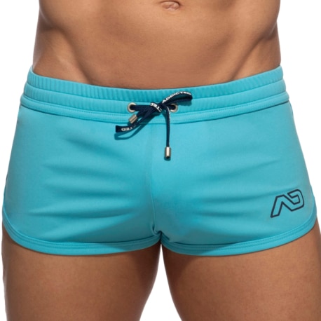 Addicted Swoosh Sports Mini Shorts - Turquoise