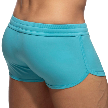 Addicted Swoosh Sports Mini Shorts - Turquoise