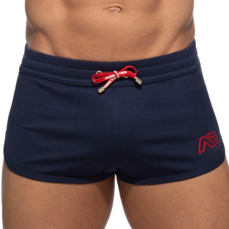 Addicted Swoosh Sports Mini Shorts - Navy