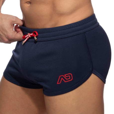 Addicted Swoosh Sports Mini Shorts - Navy