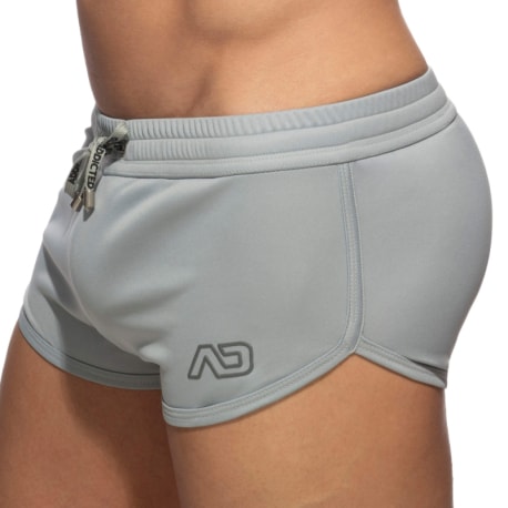 Addicted Swoosh Sports Mini Shorts - Grey