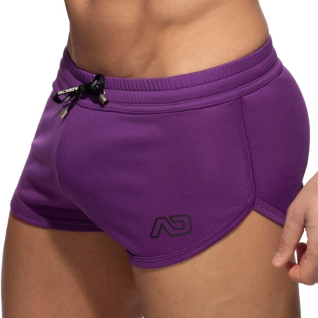 Addicted Swoosh Sports Mini Shorts - Purple