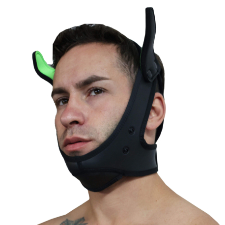 Breedwell Poundtown Pup Mask 2.0 - Black - Neon Green