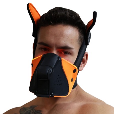Breedwell Poundtown Pup Mask 2.0 - Black - Neon Orange