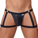 CandyMan Jock Strap Jarretière Simili-Cuir Noir