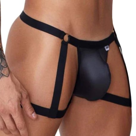 CandyMan Jock Strap Jarretière Simili-Cuir Noir