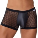 CandyMan Boxer Dentelle et Simili Cuir Noir