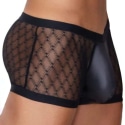 CandyMan Boxer Dentelle et Simili Cuir Noir