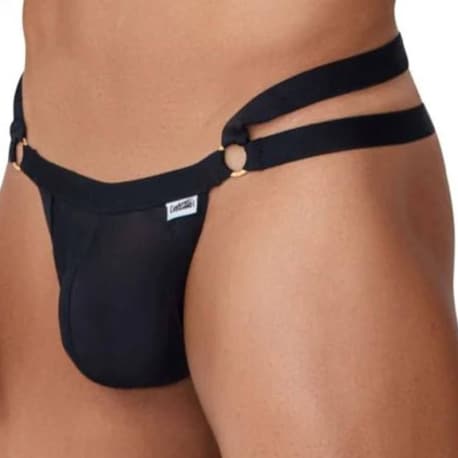 CandyMan Double Waistband G-String - Black