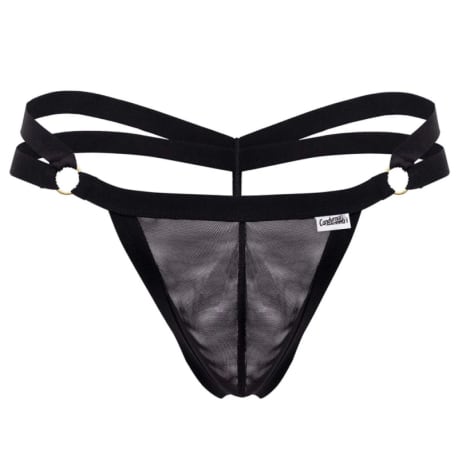 CandyMan Double Waistband G-String - Black