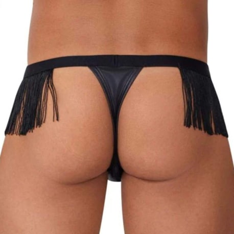 CandyMan Fringe Thong - Black