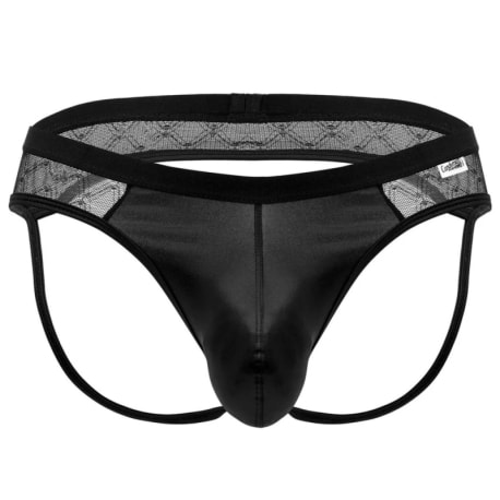 CandyMan Jock Strap Dentelle Simili Cuir Noir