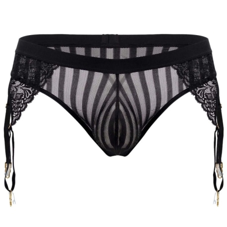 CandyMan String Jarretière Dentelle Noir