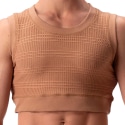 Barcode Luz Mesh Crop Top - Brown