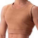 Barcode Luz Mesh Crop Top - Brown