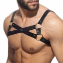 AD Fetish X-Cross Leather Harness - Black