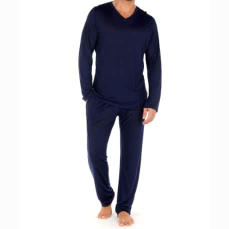 HOM Pantalon Cocooning Modal Bleu Marine