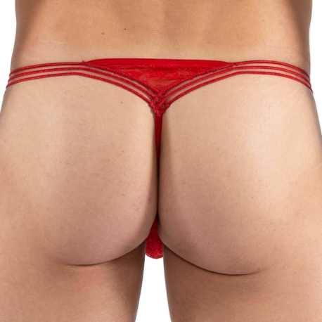 Lookme All Square Thong - Red