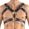 Lookme Leatherette Rings Harness - Black