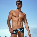 SKU Tropical Summer Swim Trunks - Black