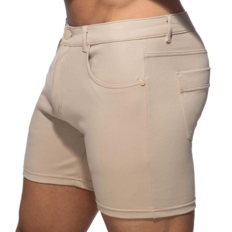 Addicted Svlete Cotton Shorts - Beige