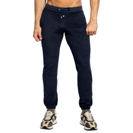 ES Collection Terry Cotton Pants - Navy