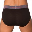 Calvin Klein Lot de 3 Slips Cotton Stretch Noirs - Ceinture Couleur