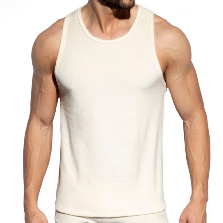 ES Collection Terry Cotton Tank Top - Ivory