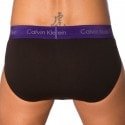 Calvin Klein Lot de 3 Slips Cotton Stretch Noirs - Ceinture Couleur