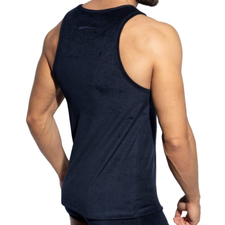 ES Collection Terry Cotton Tank Top - Navy