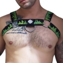 Breedwell Equalizer Bulldog Harness - Black - Neon Green