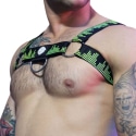 Breedwell Equalizer Bulldog Harness - Black - Neon Green