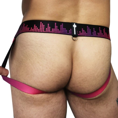 Breedwell Equalizer Jockstrap - Black - Neon Pink