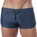 TOF Paris Short Rétro en Denim Léger Bleu