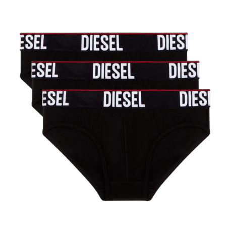 Diesel Lot de 3 Slips Coton Stretch Noirs